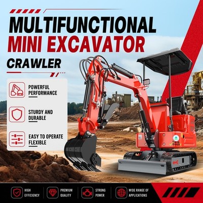 1.4Ton Mini Excavator Digger Kubota Diesel Engine Tracked Crawler FREE SHIPPING