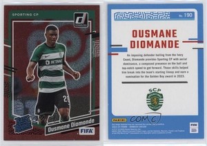 2023-24 Panini Donruss FIFA Rated Red /99 Ousmane Diomande #190 Rookie RC