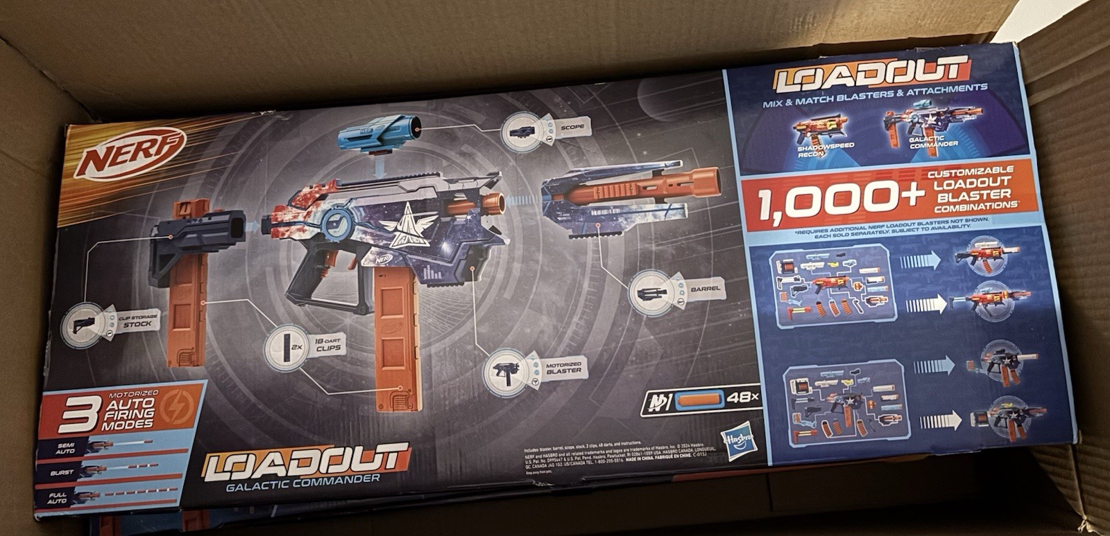 NERF Loadout Galactic Commander Motorized Blaster, 3 Auto Firing Modes, 48 Darts