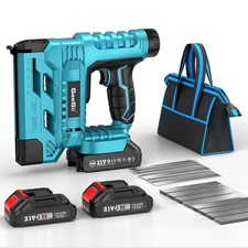 Electric Nail Staple Gun 18 Gauge Cordless Brad Nailer With 2*Battery+Charger