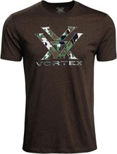 Vortex Optics Logo Short Sleeve T Shirt Brown Heather Camo 2XL