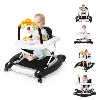 5-in-1 Baby Walker with Bouncer & Music for 6-18 Months Adjustable & Foldable