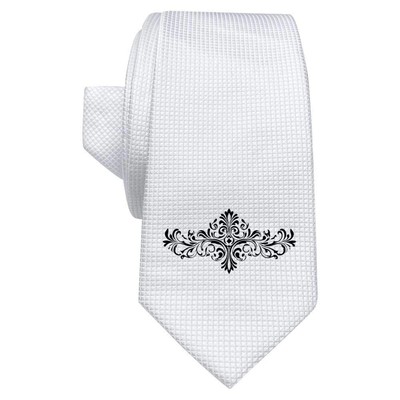 Weiße Krawatte/Krawatte ''Victorian Design Line Art'' mit Geschenkbox (AT00023888)