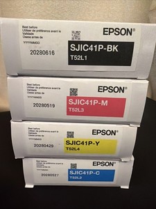 Epson SJIC41P Gloss Black, Cyan, Magenta, Yellow Ink Cartridges ColorWorks C4000