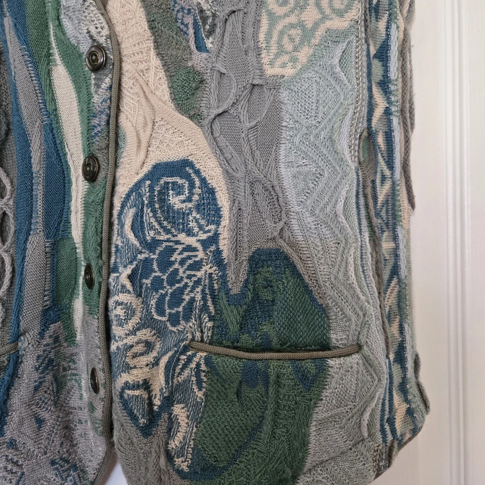 Vintage Coogi Australia Knit Button Up Wool Vest Sweater M - Image 3 of 4