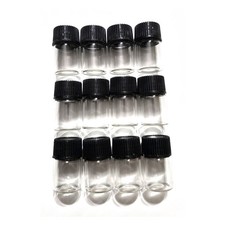 12 Pack Glass Vials Screw Cap 16x26.5mm Essential Oil Sample Bottles Prospecting