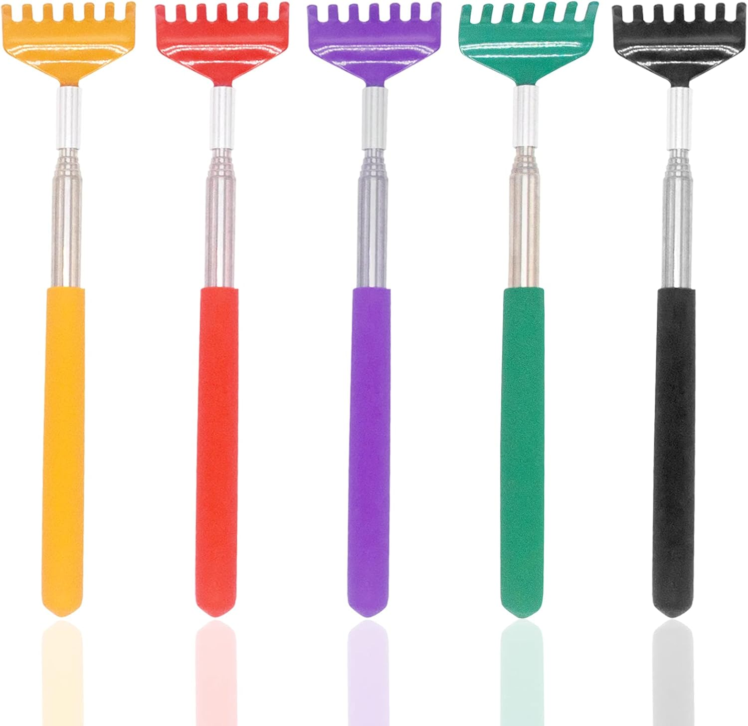 5 PCS Back Scratcher, Extendable Back Scratcher,Portable Extendable Stainless St