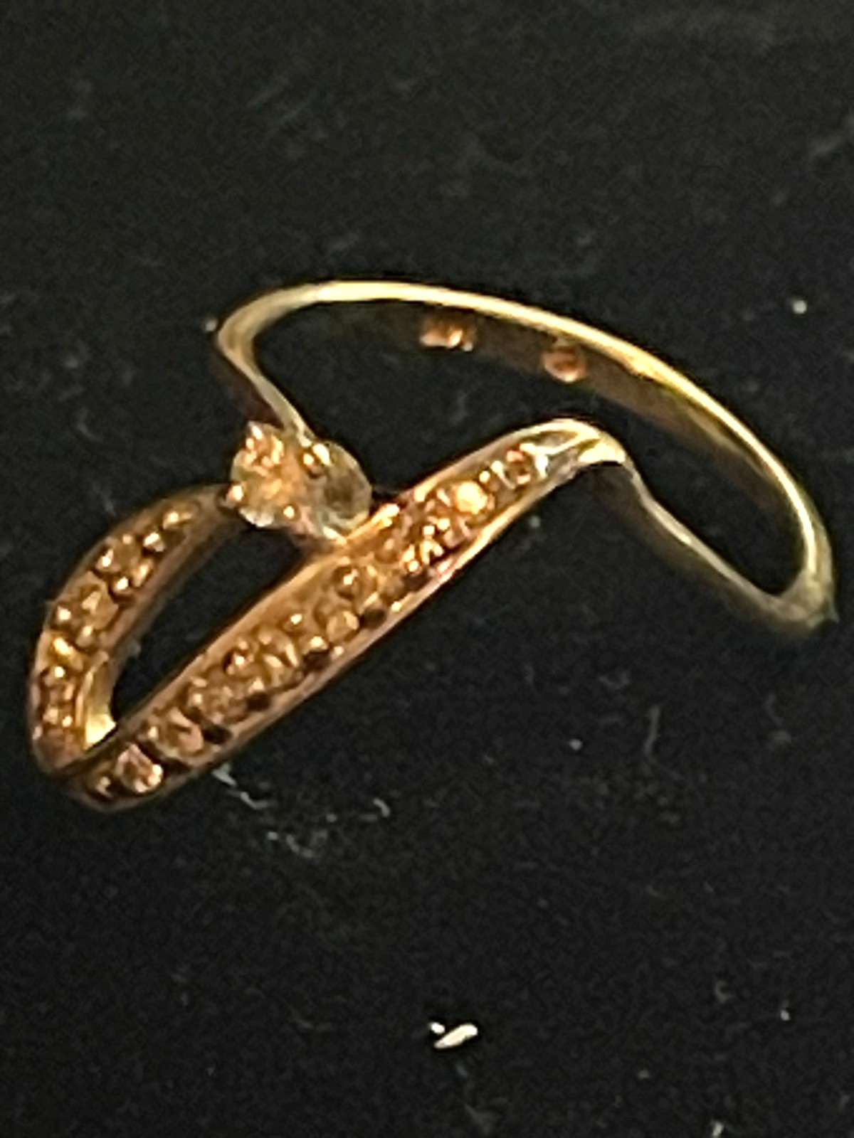 14K Genuine Solid Gold Diamond Ring - image 1