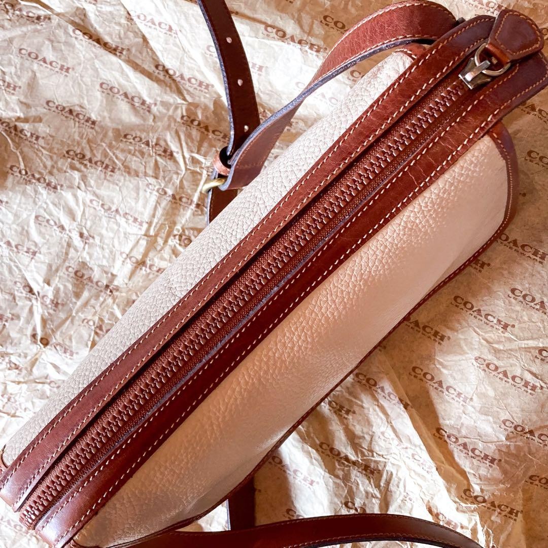 Coach Vintage Shoulder Bag Leather Off-White From Japan 147308K Authentic thumbnail 15