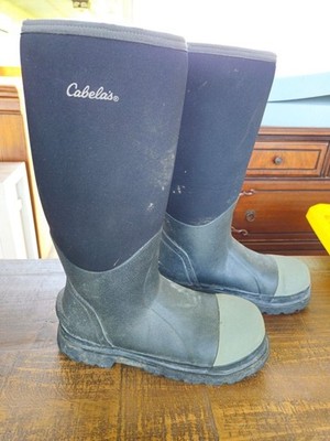 Cabela's Black and Gray Men's Waterproof Neoprene Rubber Boots