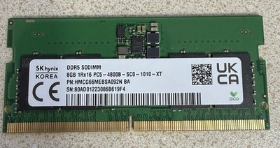 SKhynix 8GB DDR5 SODIMM 4800GHz Memory RAM