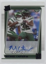 2021 Panini Clearly Donruss Rated Rookie Blue 4/99 Michael Carter #69 Auto 01nw