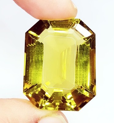 Loose Gemstone Lemon Topaz 60+ Ct Certified Transparent Octagon Cut Gems HT185