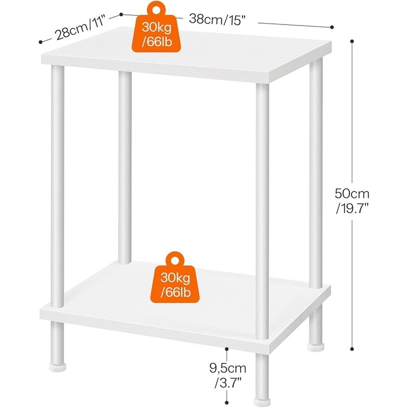 Industrial Side Table Minimalist End Table Adjustable Feet No Tools Assembly New