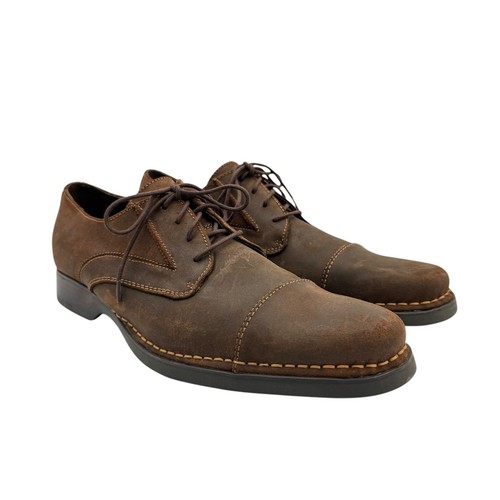 RJ Colt NWOB 13M Allnight Brown Nubuck Leather Wingtip LaceUp Oxford Dress Shoes - Picture 4 of 13