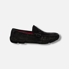 Ferragamo Men's Black Switch Light Suede Driver Loafer Shoes Size 9EE
