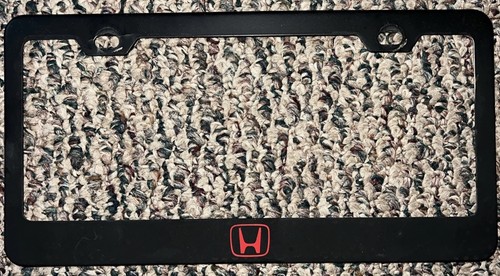 Honda Logo Red Black Stainless Steel License Plate Frame *READ*!!! ๐ - Foto 2 di 16