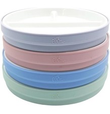 Elk and Friends Kids 6.7  Porcelain Divided Plates with Silicone Sleeves ...