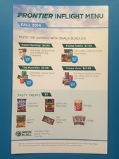 FRONTIER AIRLINES INFLIGHT MENU