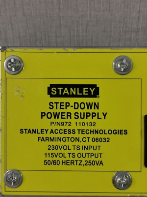 STANLEY STEP-DOWN POWER SUPPLY 972 110132 -230V/115V 50 STANLEY STEP-DOWN POWER SUPPLY 972 110132 -230V/115V 50