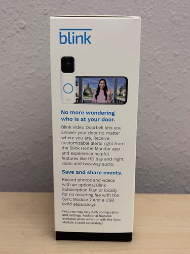 Blink Video Doorbell 2Way Audio HD Video Motion & Chime Wireless/Wired-White NEW - Picture 4 of 6