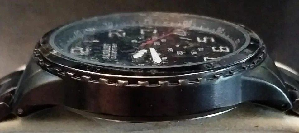 August Steiner Day & Date Quartz Watch AS8060BK SS Bracelet Band New Battery - Image 3 of 4