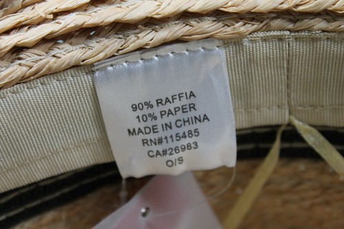 Sombrero de verano para mujer con banda de ajuste ajustable Raffia/papel talla única - Imagen 6 de 6