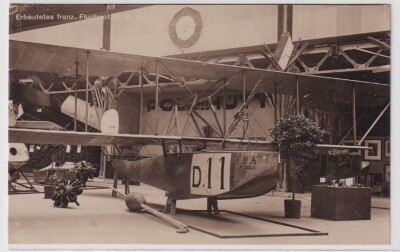 38669 Foto Ak Erbeutetes franz. Flugboot (F.B.A.) um 1920