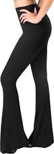 SATINA High Waisted Flare/Palazzo buttery soft Leggings for Women Sz: L NWT