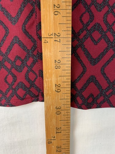 Top Jaclyn Smith donna XL bordeaux nero tunica motivo geometrico rotolo linguetta manica - Foto 8 di 9