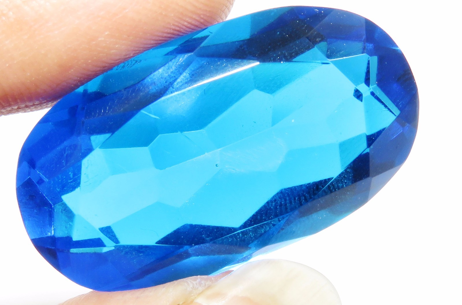 LabCreated Blue Topaz 38.60 Ct Loose Gemstone Transparent Certified