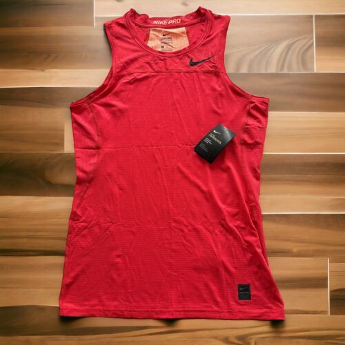 Camiseta sin mangas Nike para hombre M roja Hypercool ajustada ajustada de rendimiento de enfriamiento NUEVA - Imagen 1 de 9