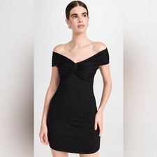 Reformation Vida Twisted Knit Mini Dress in Black