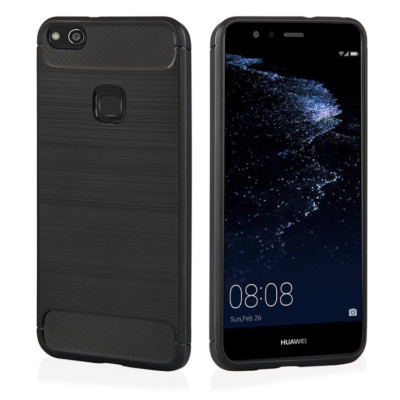 ^ CARBON LUX Tasche Cover Case Schutz Hülle Für Samsung Galaxy J6 Plus SCHWARZ 