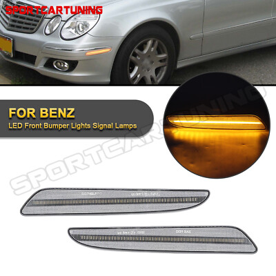 LED Bumper Side Marker Turn Signal Lights For 07-2009 Mercedes Benz W211 E-Class