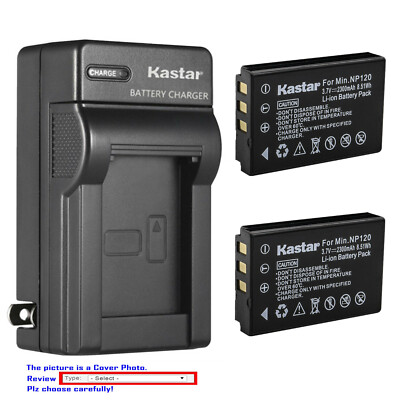 Kastar NP-120 Battery AC Wall Charger for Lawmate RD2400A-BAT, RCA RD2400A-BAT