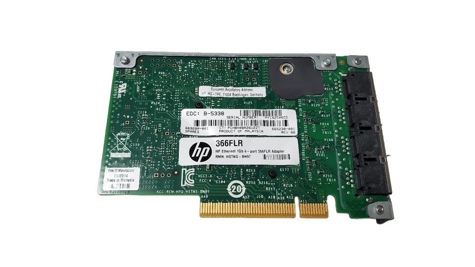 HP 366FLR Quad Port 1GB RJ-45 Network Adapter 669280-001 665238-001 - Image 3 of 4