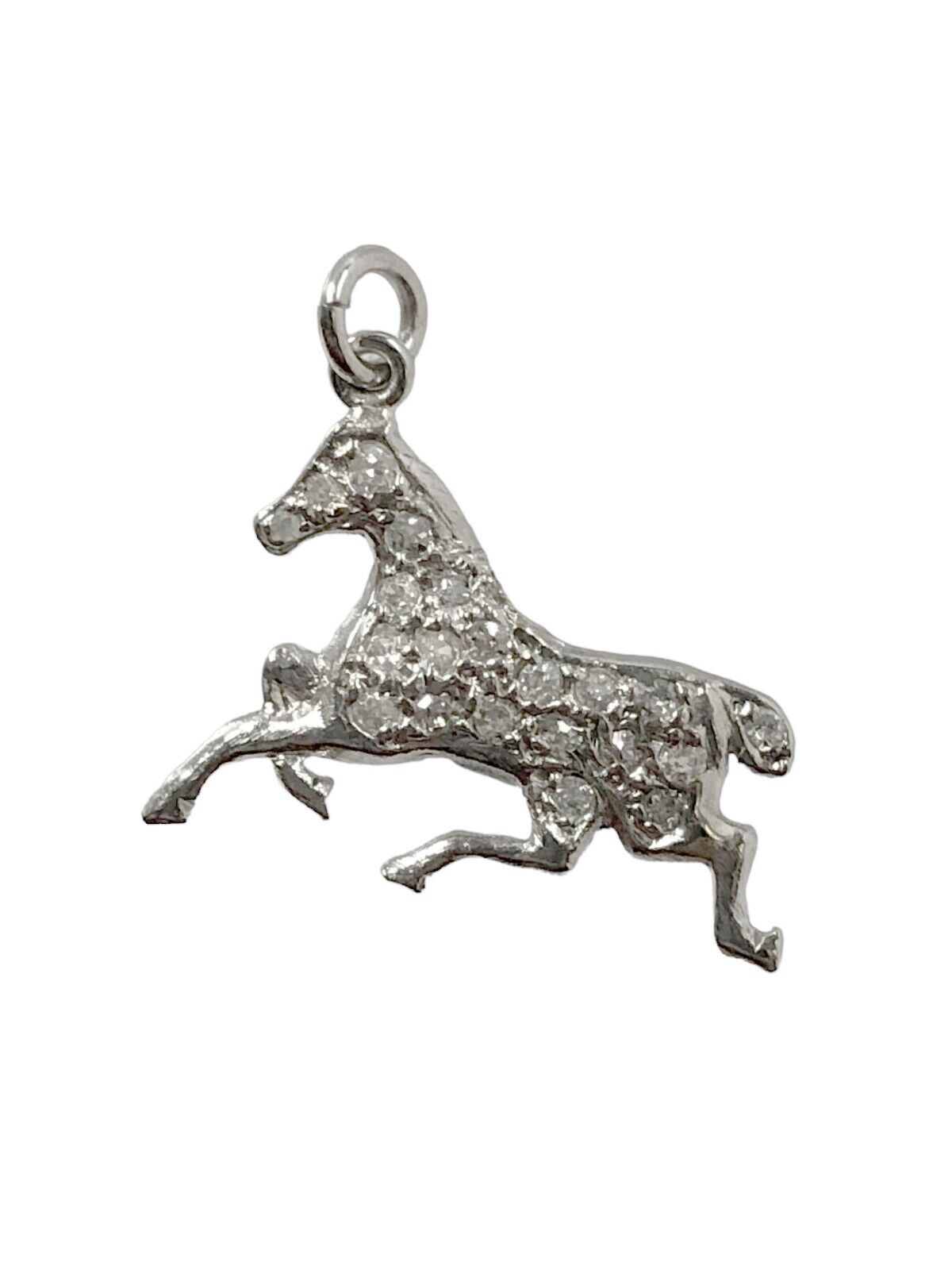 ANTIQUE ART DECO PLATINUM DIAMOND HORSE CHARM - image 1