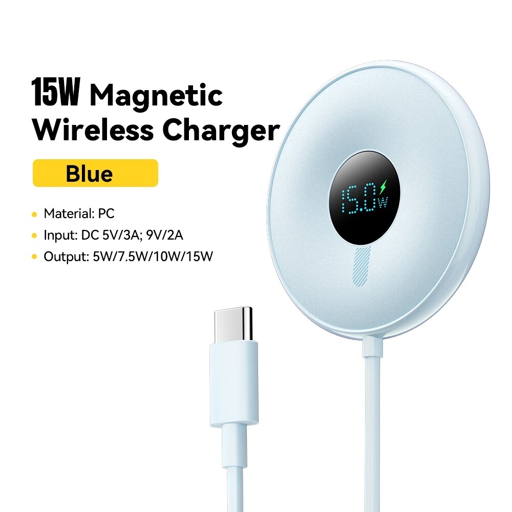 Essager 15W Digital Display Magnetic Wireless Charger for iPhone 15 14 13