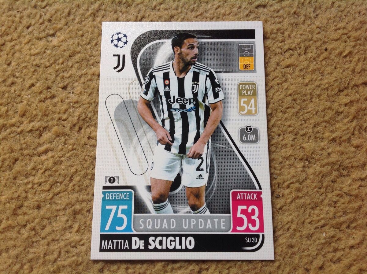 Match Attax 2021/2022 Mattia De Sciglio Juventus Mint New Squad