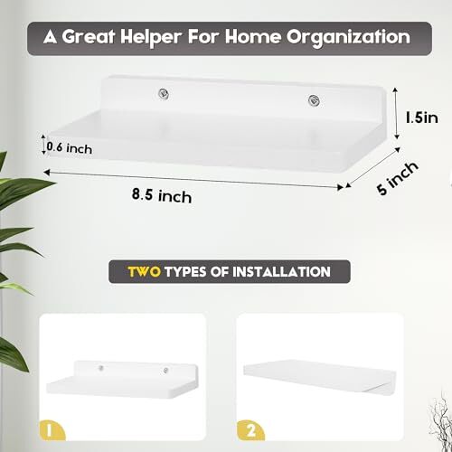 Small Floating Shelves for Wall,5x8.5 Inches Wall Shelf Set of 3