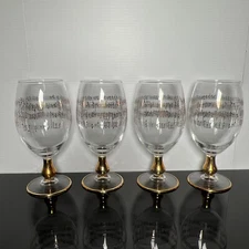 Vintage Hand Painted 24 Carat Gold Made In Italy Stemmed Wine Glass