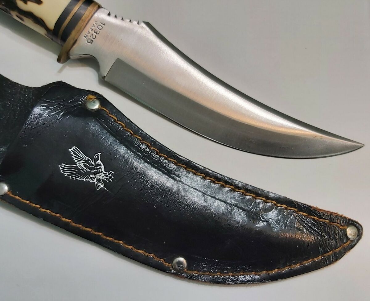 Vtg Precise Silver Eagle Handmade Fixed Blade Stag Handle Vtg Precise Silver Eagle Handmade Fixed Blade Stag Handle