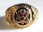 US Army Vintage Mens Customize Aggie Ring Military Ring 14k Yellow Gold Finish