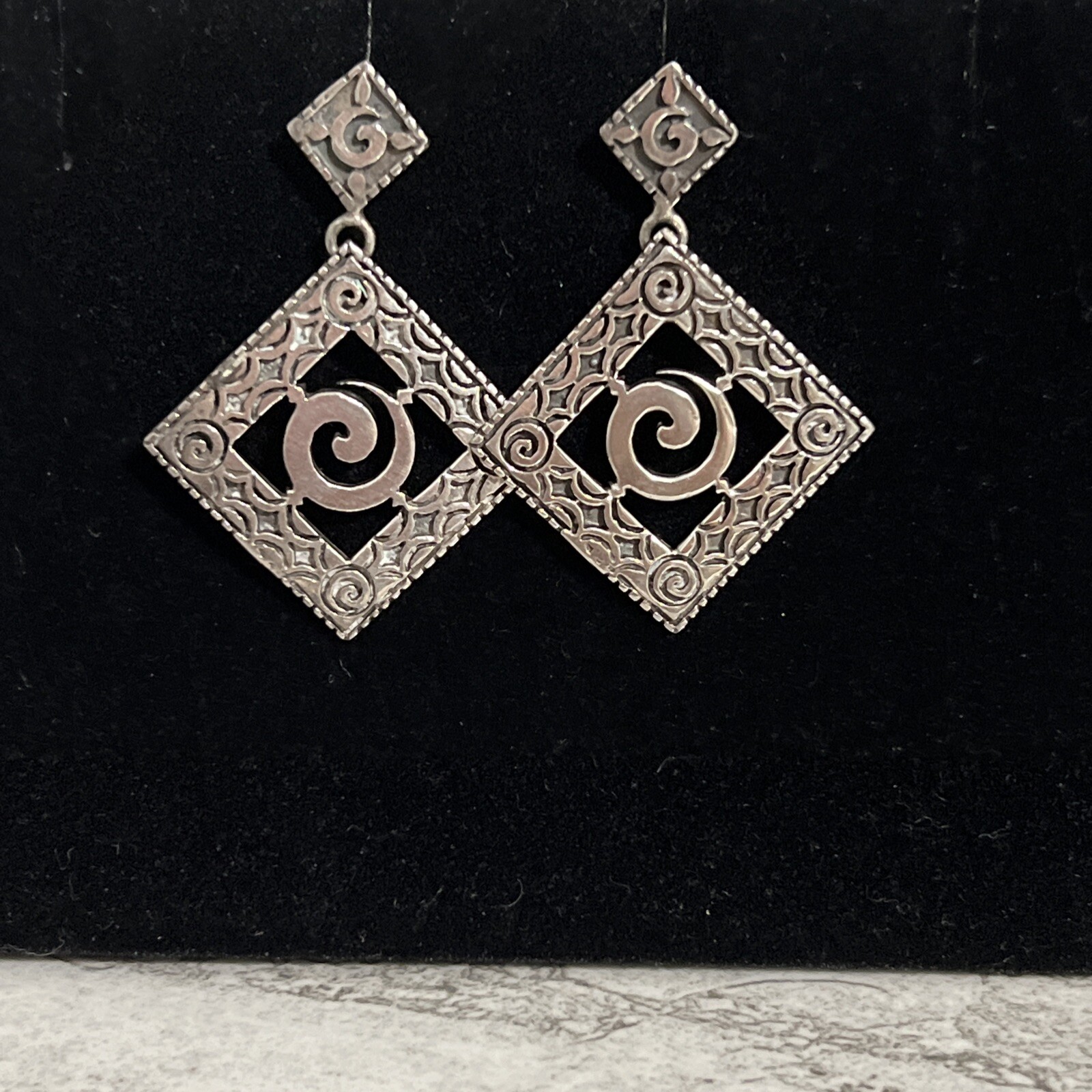 925 Thai Signed Solid Sterling Silver Diamond Sha… - image 3