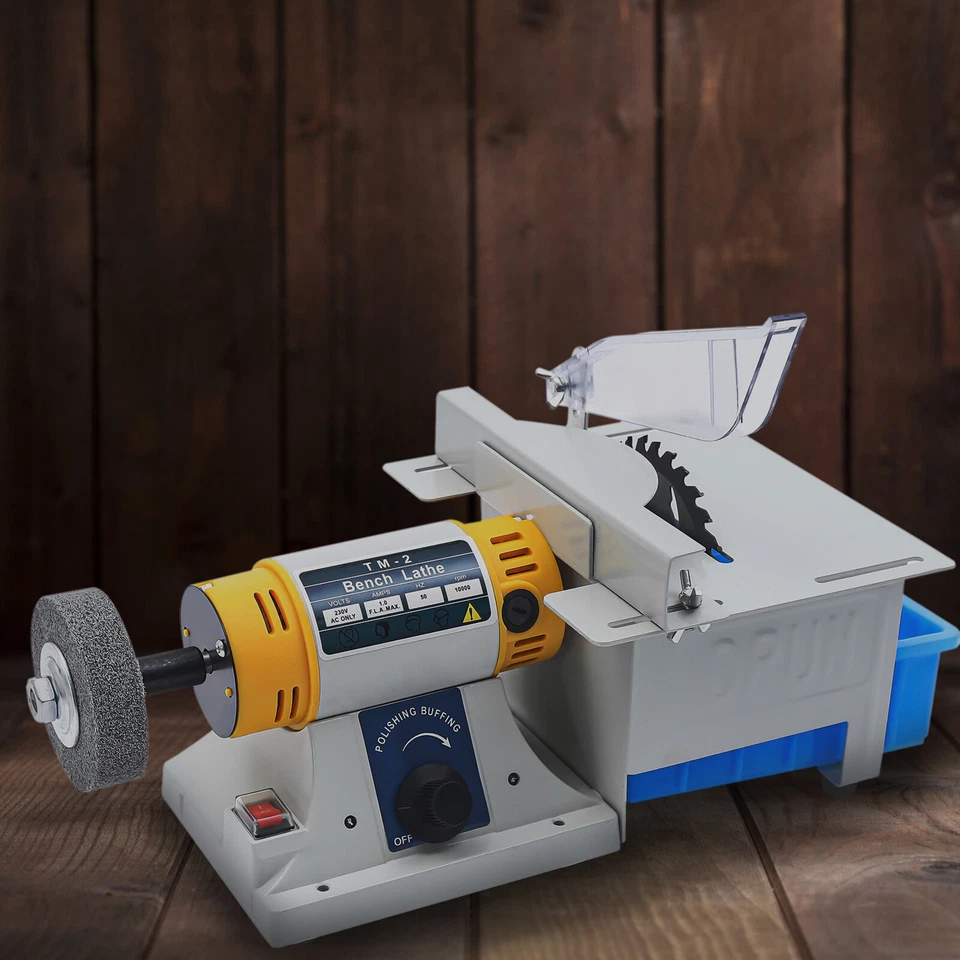 350W Mini Table Saw Jade Rock Bench Lathe Polisher Grinder Cutting Machine 0-4MM - Image 4 of 4