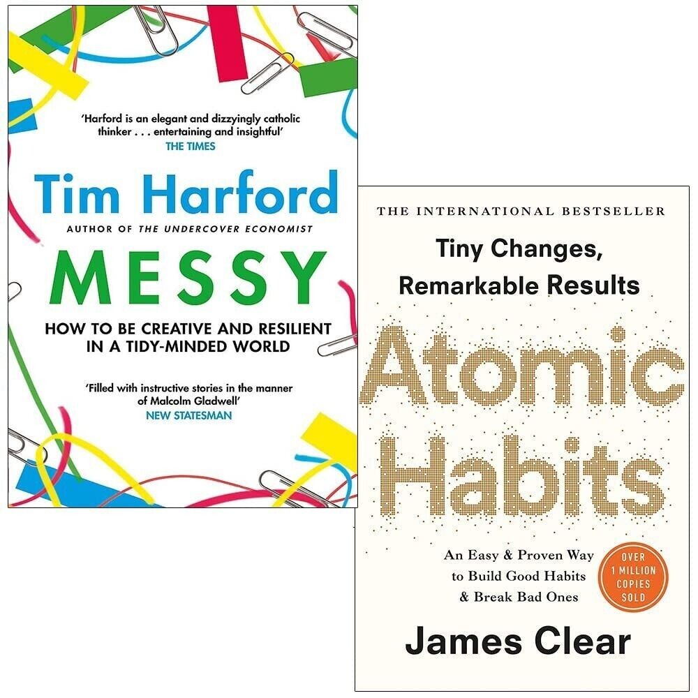 Messy Tim Harford (HB), Atomic Habits James Clear 2 Books Set