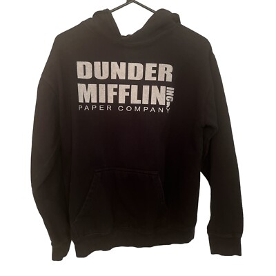 The Office Dunder Mifflin Unisex Sweatshirt Hoodie Medium Black