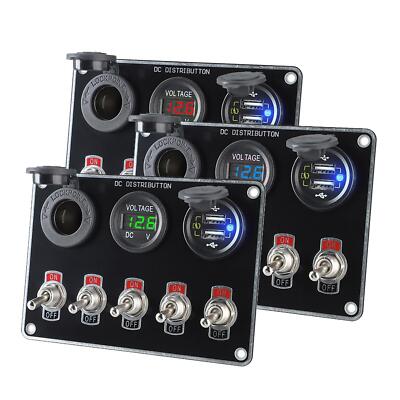 5 Gang Rocker Toggle Switch Panel Wasserdichtes Steuerrelaissystem Marine