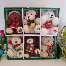Plush soft ornament collection 6-piece set Teddy Bear Holiday Christmas Gift
